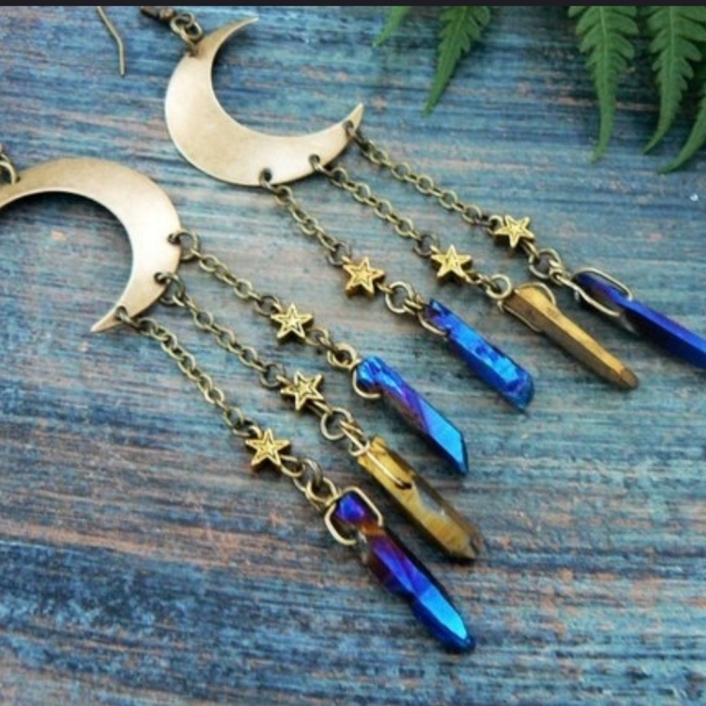 Moon Earrings Atlantis( Handmade) ๐ - Picture 2 of 8